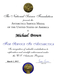 The Antarctic Service Medal of the Unites States of America